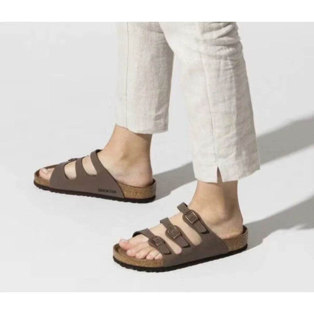 Birkenstock Florida 3 Strap Soft Footbed Sandals Brown Women's Size 40 US 9 M7 - Picture 15 of 16